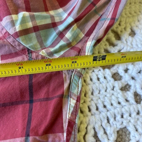 Men’s Eddie Bauer Classic Fit Red Plaid Classic Fit Button Up Shirt Size Large - Picture 10 of 11